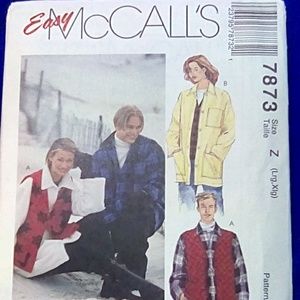McCall's 7873 Easy Fleece Jacket & Vest L-XL